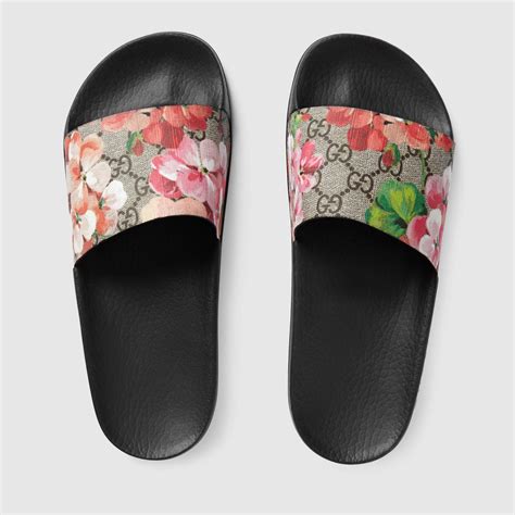 women's gucci bloom slides|gucci slides women floral.